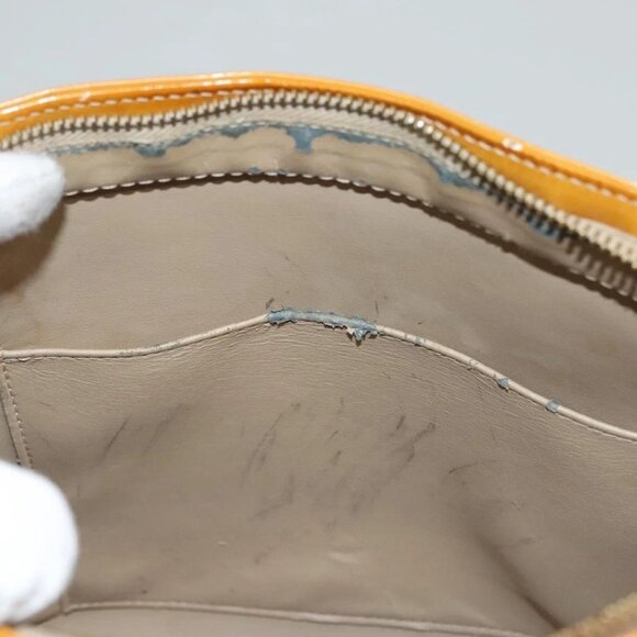 LOUIS VUITTON Monogram Vernis Houston Hand Bag Jaune M91121 LV Auth BA994 - Picture 14 of 16